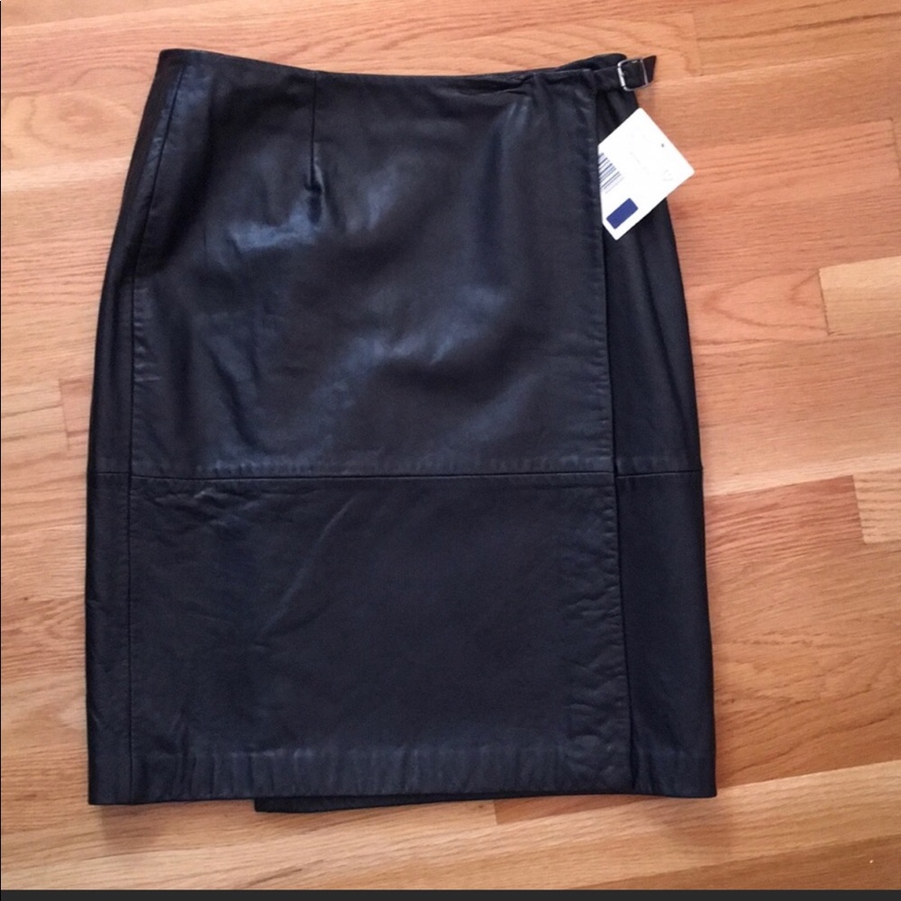 NWT Genuine Leather Wrap Skirt